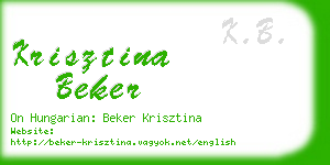 krisztina beker business card